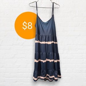 Blue tie-dye midi dress